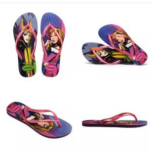 HAVAIANAS DISNEY SLEEPING BEAUTY AURORA MALEFICENT FLIP FLOPS WOMENS 9/10 NWOT
